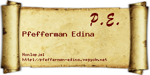 Pfefferman Edina névjegykártya
